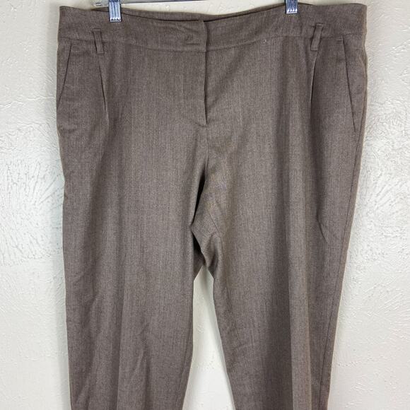 Max Mara Weekend Pleated Pants Sz L 46 Light Brown Stretch Wool Tapered Trousers - Picture 11 of 12